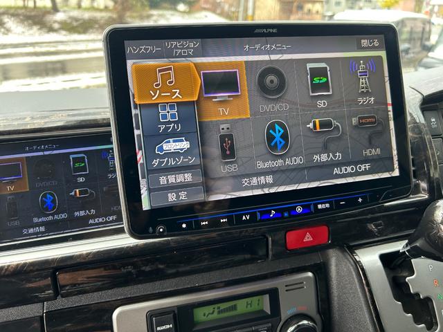ハイエースワゴン GL 4WD ロング HKSスーパーチャージャー 前置きIC アルパイン11インチナビ Bカメラ フリップダウンモニター ローダウン オーバーフェンダー LEDテール(37枚目)