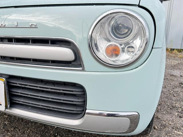アルトラパンショコラ Ｘ　４ＷＤ　車検Ｒ９年７月３０日　８万キロ　社外ナビ＆ＴＶ　ＥＴＣ　革シート　スマートキー　プッシュスタート　シートヒーター　ＨＩＤ　革巻きステアリング（9枚目）
