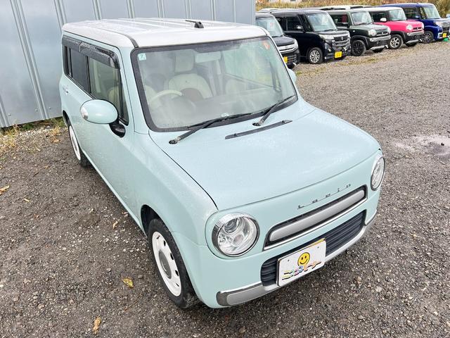 アルトラパンショコラ Ｘ　４ＷＤ　車検Ｒ９年７月３０日　８万キロ　社外ナビ＆ＴＶ　ＥＴＣ　革シート　スマートキー　プッシュスタート　シートヒーター　ＨＩＤ　革巻きステアリング（18枚目）