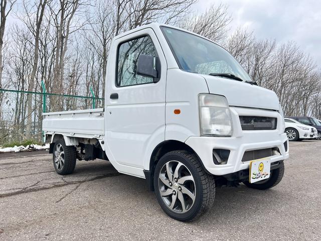 キャリイトラック KCエアコン・パワステ 3方開 4WD 車検R9年7月13日 走行2万キロ スタッドレス装着済 軽トラ オートマ エアコン パワステ 軽トラック 純正AW 冬タイヤ付 社外ディスプレイオーディオ エアロバンパー 修復歴なし(18枚目)