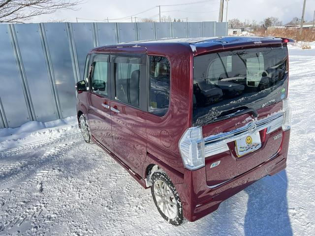 タント カスタムＲＳ　４ＷＤ　車検Ｒ９年３月１９日　ターボ　スタッドレス装着済　両側パワースライドドア　スマートキー　プッシュスタート　社外ディスプレイオーディオ　ブリヂストン　冬タイヤ　社外ＡＷ　エコアイドル　修復歴なし（16枚目）