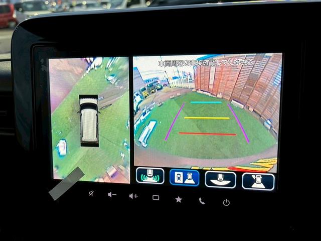 スペーシアギア ハイブリッドXZ ターボ 4WD 登録済未使用車 ディスプレイオーディオ フルセグTV ルーフレール 両側自動ドア アラウンドビュー BT 衝突軽減 コーナーセンサー レーンアシスト シート・ハンドルヒーター 保証書 スペアキ(23枚目)