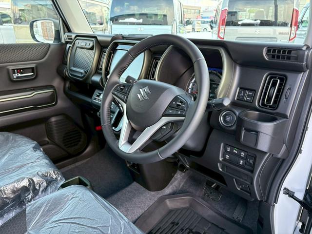 ハスラー タフワイルドターボ 4WD 届出済未使用車 全方位モニター付メーカー9インチナビ シートヒーター デュアルカメラブレーキサポート 追従クルコン パーキングセンサー BTオーディオ フルセグTV CD・DVD USB ルーフレール LEDライト(12枚目)