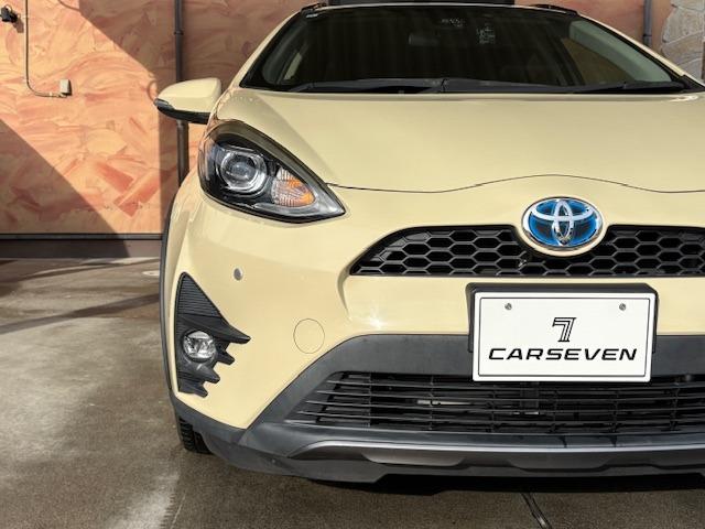 アクア クロスオーバー セーフティセンス 衝突軽減 レーンアシスト コーナーセンサー オートハイビーム 純正ナビ バックカメラ Bluetooth フルセグ ETC ドラレコ ハーフレザー シートヒーター LED 純正AW(12枚目)