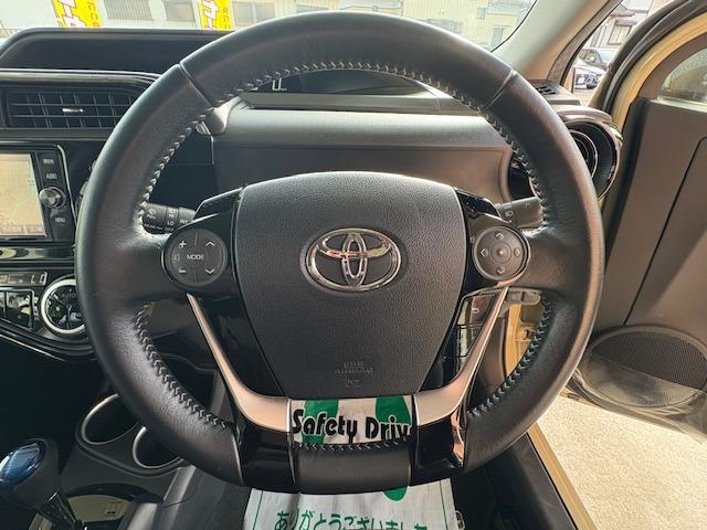 アクア クロスオーバー セーフティセンス 衝突軽減 レーンアシスト コーナーセンサー オートハイビーム 純正ナビ バックカメラ Bluetooth フルセグ ETC ドラレコ ハーフレザー シートヒーター LED 純正AW(21枚目)