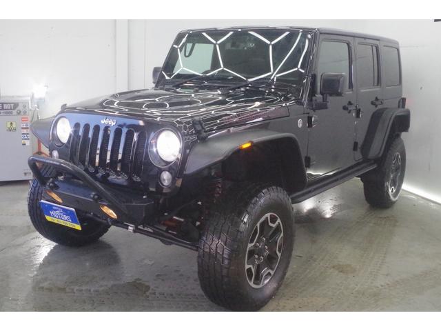 ジープ・ラングラーアンリミテッド ルビコン　ハードロック　４ＷＤ／当社社有車／特別仕様車／事故無／リフトアップ／カスタムオーバーフェンダー／ＵＳサイドマーカー／アクスルロック／スウェイバー／レザーシート／シートヒーター／テールレンズガード／社外ナビ／フルセグ（5枚目）