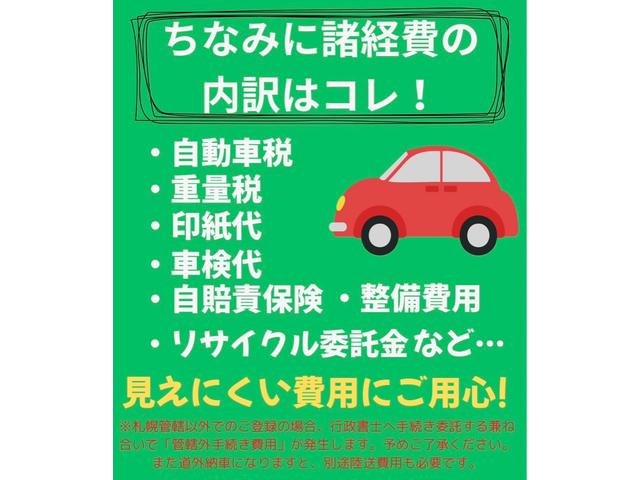 自動車税・重量税・印紙代・車検代・自賠責保険・整備費用・リサイクル預託金など含めた総額になります♪