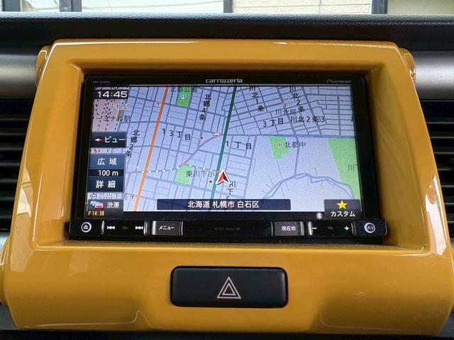 ハスラー Ｇ　４ＷＤ　純正フルセグ　ＳＤナビ　テレビ　ＨＩＤヘッドランプ　レーダーブレーキサポート　スマートキー　プッシュスタート　ＣＤ　ＤＶＤ　シートヒーター　ツートーンカラー　盗難防止装置　横滑り防止装置（40枚目）