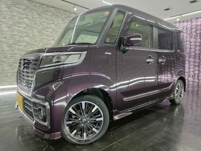 スペーシアカスタム 　両側電動スライドドア　クリアランスソナー　衝突被害軽減システム　オートライト　スマートキー　電動格納ミラー　シートヒーター　ベンチシート　ＣＶＴ　ＥＳＣ　ＣＤ　アルミホイール　Ｂｌｕｅｔｏｏｔｈ（6枚目）