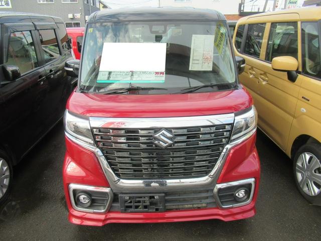 スペーシアカスタム ハイブリッドＸＳターボ　４ＷＤ　ＡＢＳ　プッシュスタート　キーフリー　ナビ・ＴＶ　全方位モニター　シートヒーター　ＥＴＣ　ステアリングスイッチ　パドルシフト　クルーズコントロール　両側パワースライドドア　冬タイヤ積込（2枚目）