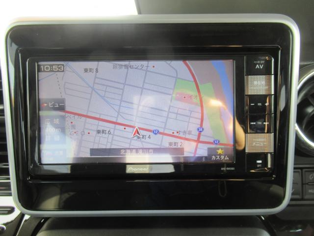 スペーシアカスタム ハイブリッドＸＳターボ　４ＷＤ　ＡＢＳ　プッシュスタート　キーフリー　ナビ・ＴＶ　全方位モニター　シートヒーター　ＥＴＣ　ステアリングスイッチ　パドルシフト　クルーズコントロール　両側パワースライドドア　冬タイヤ積込（15枚目）