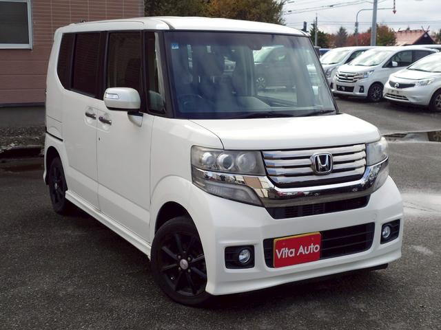N-BOXカスタム G・ターボAパッケージ 4WD HDDナビ ワンセグTV スマートキー HIDヘッドライト 衝突軽減ブレーキ 両側パワスラ クルコン 社外14インチアルミ(2枚目)