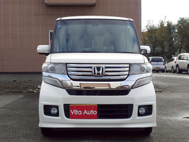 N-BOXカスタム G・ターボAパッケージ 4WD HDDナビ ワンセグTV スマートキー HIDヘッドライト 衝突軽減ブレーキ 両側パワスラ クルコン 社外14インチアルミ(3枚目)