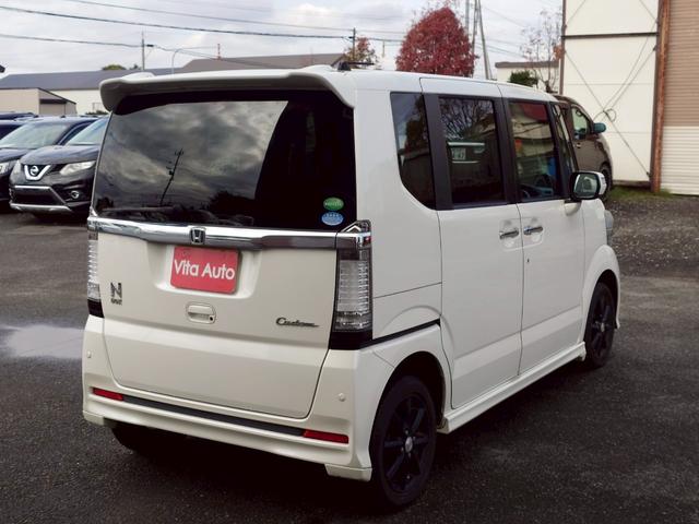 N-BOXカスタム G・ターボAパッケージ 4WD HDDナビ ワンセグTV スマートキー HIDヘッドライト 衝突軽減ブレーキ 両側パワスラ クルコン 社外14インチアルミ(14枚目)