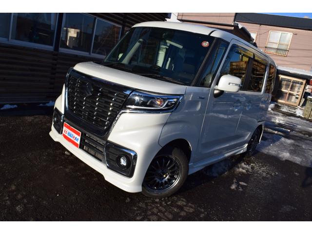 スペーシアカスタム ハイブリッドGS 4WD 本州仕入れ フルセグTV対応ナビ Bluetooth アイドリングストップ パワースライドドア シートヒーター ミラーヒーター プッシュスタート スマートキー LEDヘッドライト(5枚目)