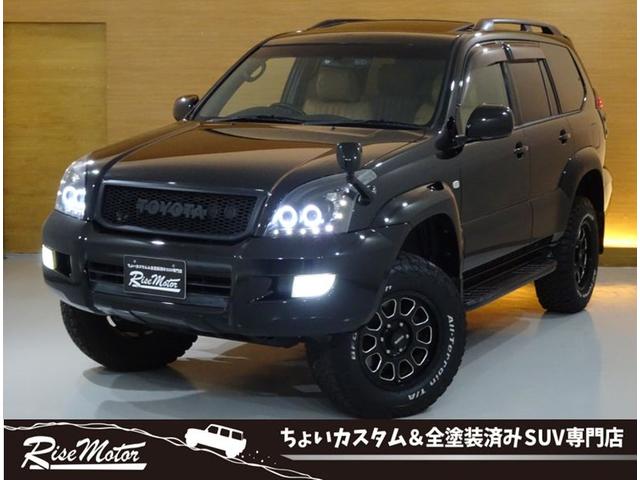 ランドクルーザープラド ＴＸリミテッド　４ＷＤ／本州仕入／寒冷地仕様／後期型／８人乗／新革調シートカバー／サンルーフ／リフトアップ／メッシュグリル＆ＴＯＹＯＴＡエンブレム／ＢＦグッドリッチ／社外テール／インナーブラックイカリング付きＨライト（76枚目）