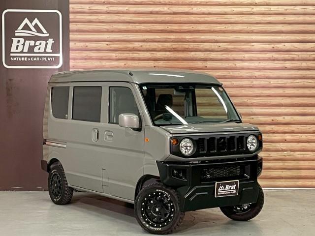 エブリイ ジョインターボ　１４ＡＷ　エクストリームＪ　ＸＪ０４　マックトレックエクストリームＲ／Ｔ　タナベ　リフトアップキット　ジムリイ　フェイスチェンジキット　ＪＩＶＥＲＹエンブレム　ナチュラルウッドハンドル　オートライト（21枚目）