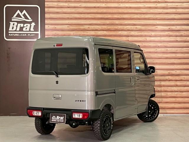 エブリイ ジョインターボ　１４ＡＷ　エクストリームＪ　ＸＪ０４　マックトレックエクストリームＲ／Ｔ　タナベ　リフトアップキット　ジムリイ　フェイスチェンジキット　ＪＩＶＥＲＹエンブレム　ナチュラルウッドハンドル　オートライト（26枚目）