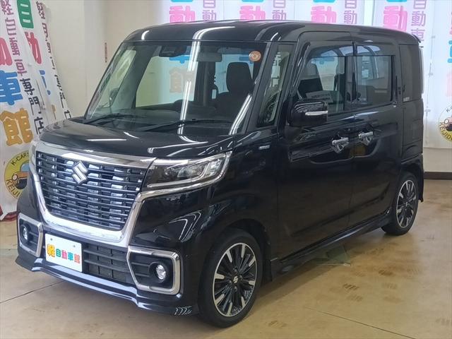 スペーシアカスタム ハイブリッドXS 4WD 衝突軽減ブレーキ Bluetooth 社外ナビTV 両側パワースライドドア シート・ミラーヒーター 誤発進抑制装置 横滑り防止装置 W・サイドエアバッグ ABS スマートキー プッシュスタート(6枚目)