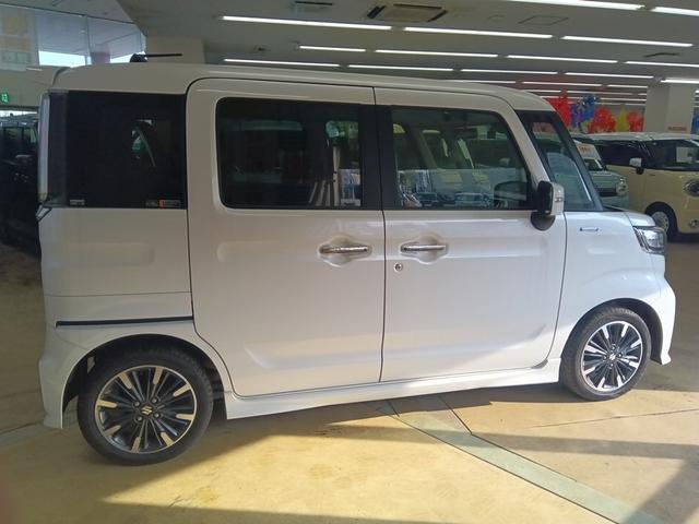 スペーシアカスタム ハイブリッドＸＳ　後期型　４ＷＤ　衝突軽減ブレーキ　Ｂｌｕｅｔｏｏｔｈ　バックカメラ　ドラレコ　社外ナビ　両側パワースライドドア　電動ミラー　車線逸脱　スマキー　禁煙　アイドルストップ　シートＨ　ＬＥＤヘッドライト（8枚目）