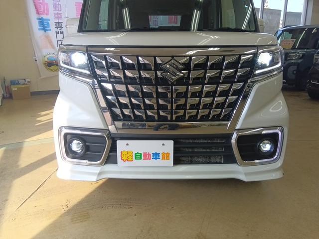 スペーシアカスタム ハイブリッドＸＳ　後期型　４ＷＤ　衝突軽減ブレーキ　Ｂｌｕｅｔｏｏｔｈ　バックカメラ　ドラレコ　社外ナビ　両側パワースライドドア　電動ミラー　車線逸脱　スマキー　禁煙　アイドルストップ　シートＨ　ＬＥＤヘッドライト（46枚目）