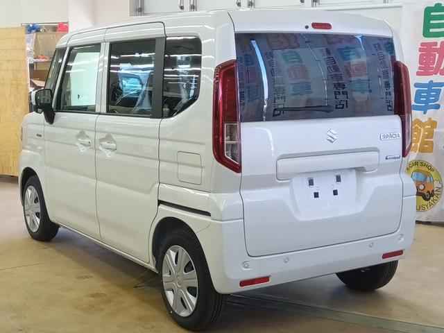 スペーシア ハイブリッドＸ　セーフティプラスパッケージ装着車　届出済未使用車　４ＷＤ　衝突軽減ブレーキ　両パワースライドドア　シートヒーター　ミラーヒーター　アイドリングストップ　誤発進抑制装置　横滑り防止装置　クルコン（5枚目）