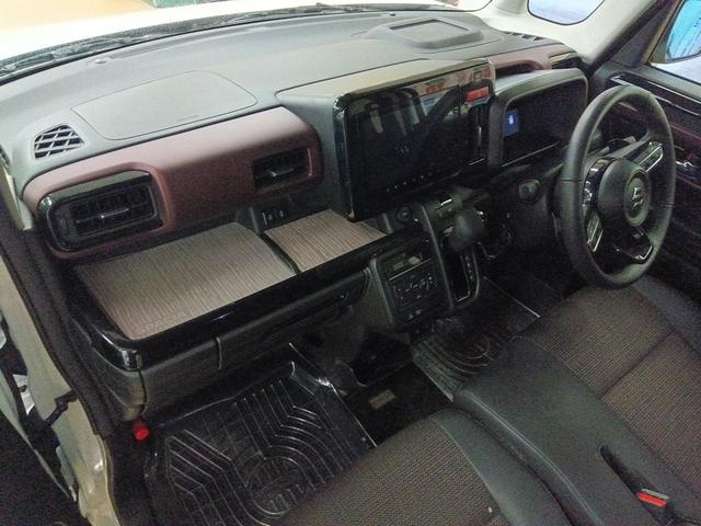 スペーシアカスタム ハイブリッドＸＳターボ　全方位モニター付社外９インチナビＴＶ　スズキコネクト　　衝突軽減ブレーキ　Ｂｌｕｅｔｏｏｔｈ　全方位カメラ・バックカメラ　両側パワースライドドア　ＥＴＣ　シートヒーター　４ＷＤ（11枚目）