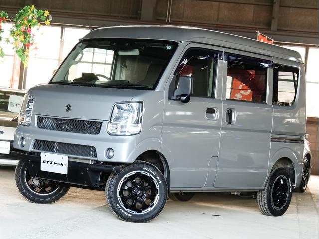 エブリイ ＰＡ　リフトアップ　ストラーダナビ　フルセグ　ＤＶＤ　ＣＤ　Ｂｌｕｅｔｏｏｔｈ　社外１４ＡＷ　マッドタイヤ　社外フロントバンパー　オートライト　レーダーブレーキ　パーキングセンサー　セーフティサポート（3枚目）