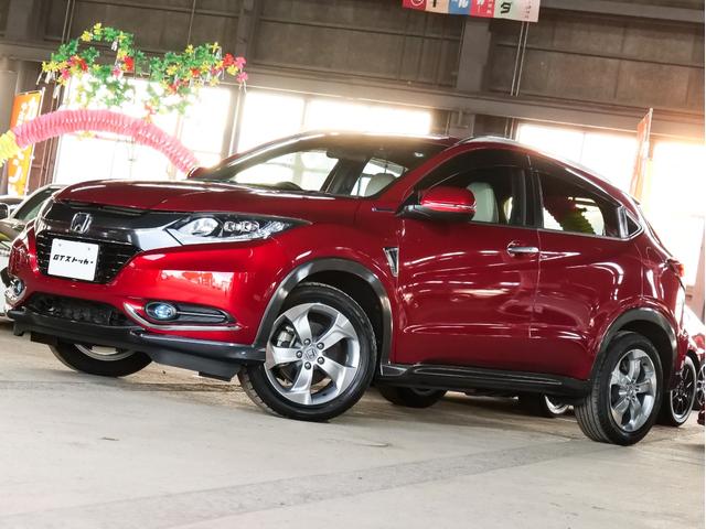 ヴェゼル ハイブリッドＸ　スタイルエディション　本州仕入れ　純正ギャザーズナビ／フルセグ／Ｂｌｕｅｔｏｏｔｈ／ＣＤ／ＤＶＤ　バックカメラ　ＥＴＣ　前後ドラレコ　レザーシート　シートヒーター　スマートキー　プッシュスタート　クルーズコントロール（3枚目）