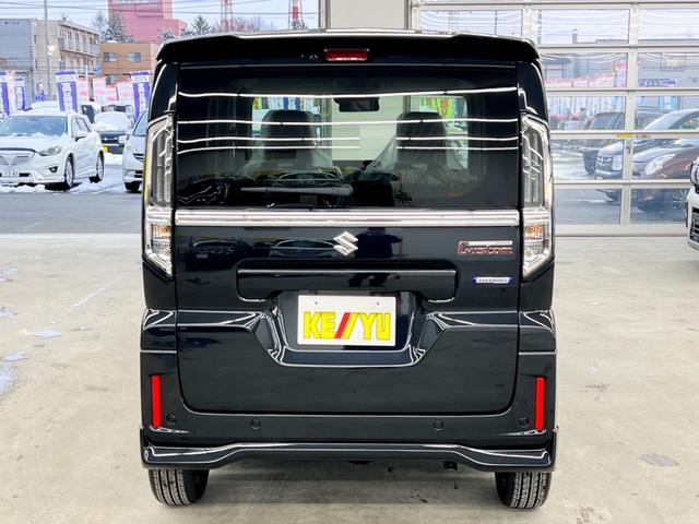 スペーシアカスタム ハイブリッドＸＳターボ　４ＷＤ　届出済未使用車　スズキコネクト対応純正９インチナビ　アラウンドビューモニター　フルセグＴＶ　Ｂｌｕｅｔｏｏｔｈ　両側電動スライドドア　シートヒーター　衝突被害軽減ブレーキ　ステアリングヒーター（9枚目）