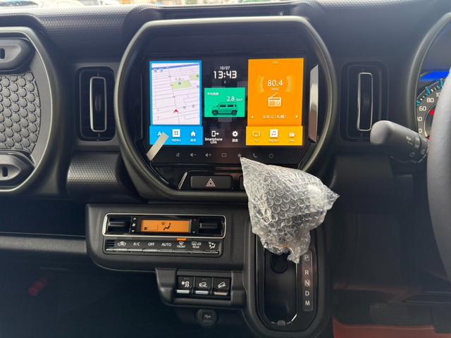 ハスラー タフワイルドターボ　純正全方位モニター付きナビ・純正フロアマット・ドアバイザー・１４インチ新品スタッドレス＆アルミ・下廻り防錆（10枚目）