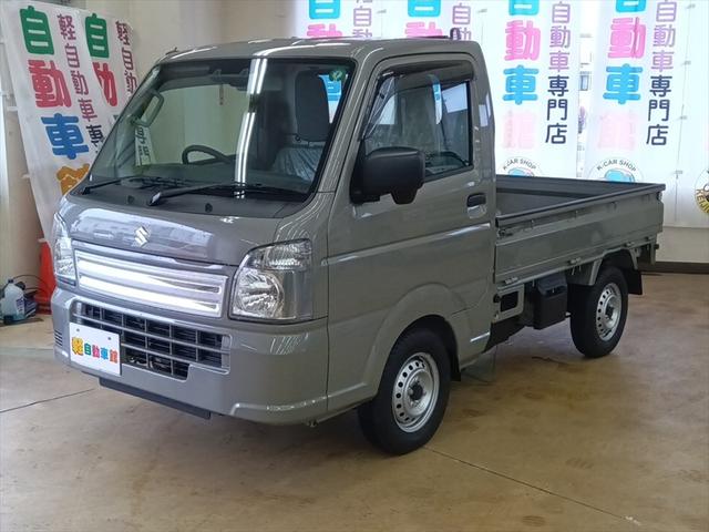 キャリイトラック ＫＣエアコン・パワステ　４ＷＤ　届出済未使用車　衝突軽減ブレーキ　キーレス　アイドリングストップ　誤発進抑制装置　横滑り防止装置　ＰＷ　ＡＢＳ　Ｗエアバッグ　障害物センサー　レーンキープアシスト（5枚目）