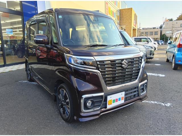 スペーシアカスタム ハイブリッドXS 衝突軽減ブレーキ Bluetooth バックカメラ 社外ナビTV 両側パワースライドドア ETC 禁煙車 シートヒーター 誤発進抑制装置 横滑り防止装置 W・サイドエアバック アイドリングストップ(3枚目)