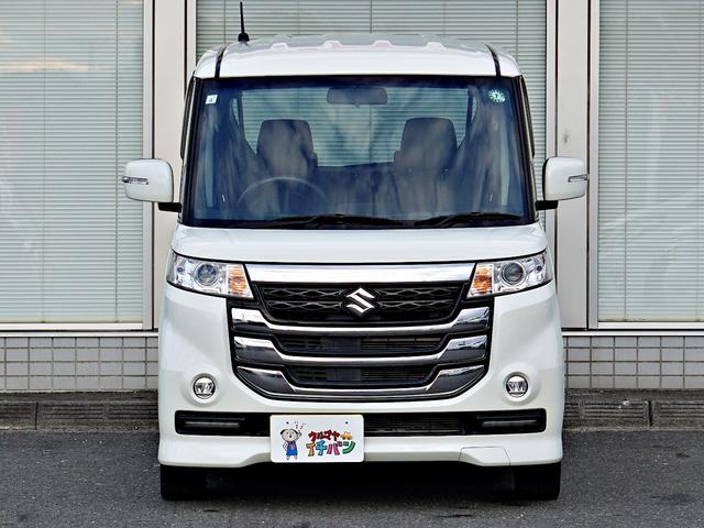 スペーシアカスタムZ ターボ AW 両側スライド片側電動ドア 前席シートヒーター インテリキー Iストップ ワンオーナー車 フルオートエアコン ナビTV オートクルーズ 禁煙 キーレスキー DVDパワーウインドウベンチシート4WD(6枚目)