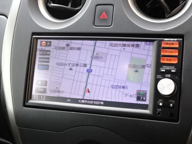 ノート Ｘ　ＦＯＵＲ　事故無し　保証１年　切替４ＷＤ　純正ナビ　地デジ　Ｂｌｕｅｔｏｏｔｈ接続　プッシュスタート　インテリジェントキー　ブリジストン冬タイヤ付属　社外１４インチアルミホイール（4枚目）