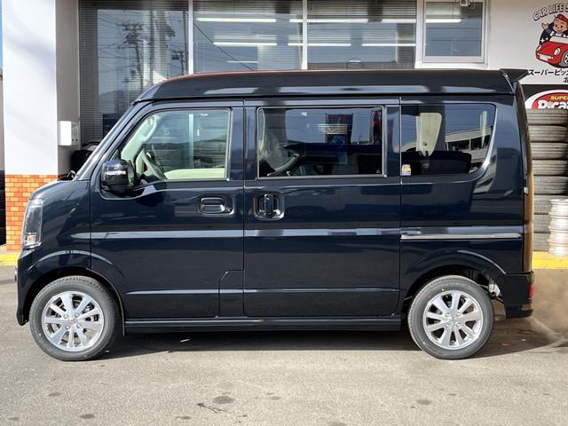 エブリイワゴン ＰＺターボ　登録済未使用車　衝突被害軽減ブレーキ　ハイルーフ　バックアイカメラ付ディスプレーオーディオ　片側電動スライドドア　ＬＥＤヘッドライト　レーンアシスト　シートヒーター　電動格納ミラー　オートライト（5枚目）