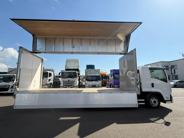 フォワード 日本フルハーフアルミウイング リアエアサス ラッシングレール2段 セイコラック2個 引き出しフック10個 門枠ステンレス ベッド付 ワイドロングボディ(6枚目)