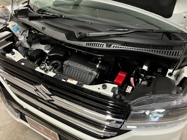 スペーシアカスタム ハイブリッドＸＳ　４ＷＤ　届出済未使用車　スズキセーフティー　スズキコネクト　全方位カメラ　９型ナビ　フルセグ　１５インチ純正ＡＷ　ＡｐｐｌｅＣａｒＰｌａｙ　ステアリングヒーター　電動パーキング　マルチユースフラップ（59枚目）