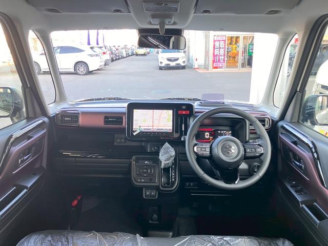 スペーシアカスタム ハイブリッドＸＳターボ　４ＷＤ　届出済未使用車　全方位モニター付９型ナビ　地デジＴＶ　スマホ連携　Ｂｌｕｅｔｏｏｔｈ　ＵＳＢ　追従レーダークルーズ　標識認知機能　レーンアシスト　誤発進抑制　コーナーセンサー　シートヒーター（3枚目）