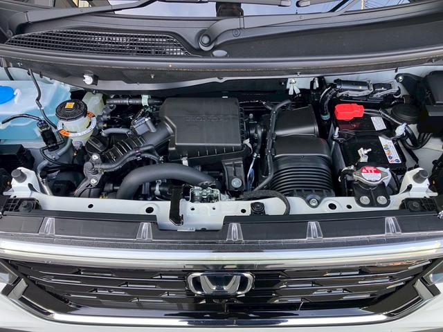 Ｎ－ＢＯＸカスタム ターボ　４ＷＤ　届出済未使用　ターボ　純正８型ナビ　地デジＴＶ　Ｂｌｕｅｔｏｏｔｈ　バックカメラ　両側電動スライドドア　追従クルーズコントロール　シートヒーター　ハーフ革シート　スマートキー　ホンダセンシング（40枚目）