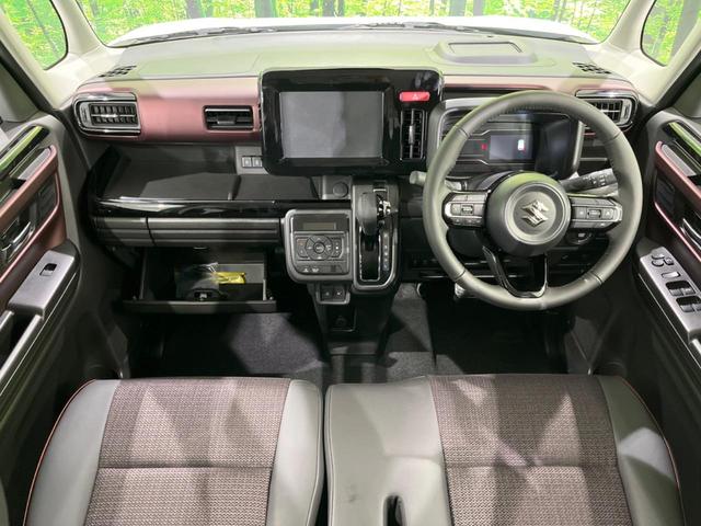 スペーシアカスタム ハイブリッドXS 届出済未使用車 両側電動ドア 衝突被害軽減システム レーダークルーズ ハーフレザーシート コーナーセンサー スマートキー LEDヘッド オートハイビーム 車線逸脱警報 オートライト(2枚目)