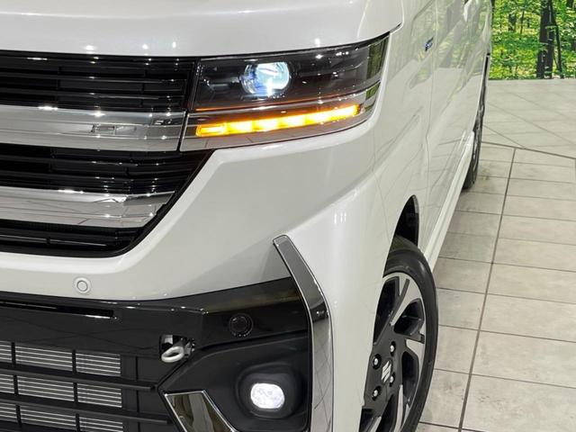 スペーシアカスタム ハイブリッドXS 届出済未使用車 両側電動ドア 衝突被害軽減システム レーダークルーズ ハーフレザーシート コーナーセンサー スマートキー LEDヘッド オートハイビーム 車線逸脱警報 オートライト(14枚目)