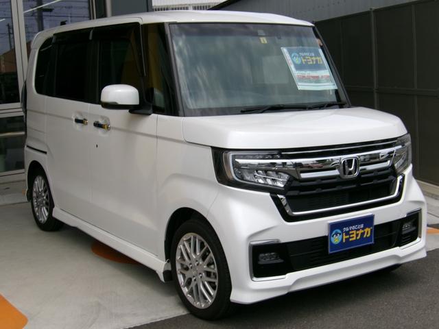 Ｎ－ＢＯＸカスタム Ｌターボ　雹災車　９インチプレミアムインターナビ　ＴＶ　バックカメラ　両側電動スライドドア　ＬＥＤオートライト　パーキングソナー　純正前後ドラレコ　シートヒーター　ハーフレザーシート（3枚目）