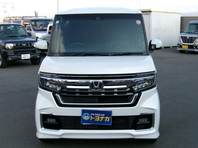 N-BOXカスタム Lターボ 雹害車 ワンオーナー 8インチプレミアムインターナビ フルセグTV バックカメラ 両側パワースライドドア ホンダセンシング LEDオートライト パーキングソナー シートヒーター付きコンビシート(3枚目)