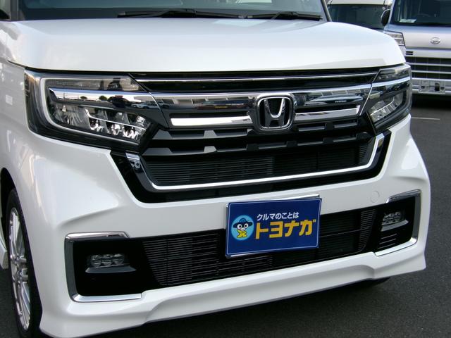 N-BOXカスタム Lターボ 雹害車 ワンオーナー 8インチプレミアムインターナビ フルセグTV バックカメラ 両側パワースライドドア ホンダセンシング LEDオートライト パーキングソナー シートヒーター付きコンビシート(4枚目)