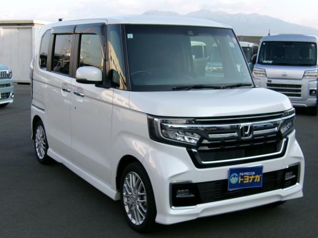 N-BOXカスタム Lターボ 雹害車 ワンオーナー 8インチプレミアムインターナビ フルセグTV バックカメラ 両側パワースライドドア ホンダセンシング LEDオートライト パーキングソナー シートヒーター付きコンビシート(5枚目)