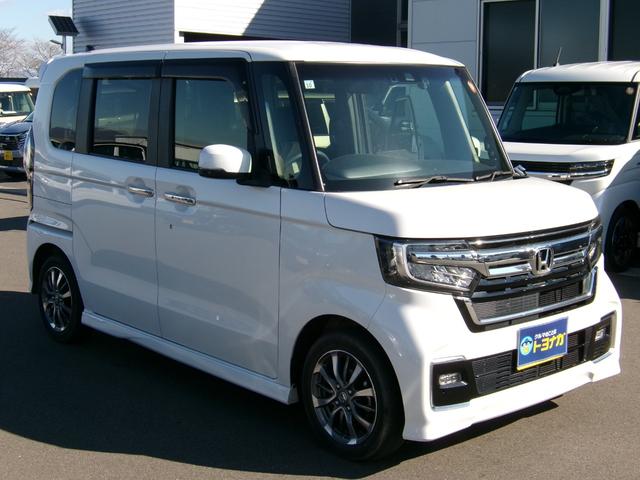 Ｎ－ＢＯＸカスタム Ｌ　雹害車　ワンオーナー　純正インターナビ　フルセグＴＶ　バックカメラ　ナビ連動前後ドラレコ　ホンダセンシング　パワースライドドア　ＬＥＤオートライト　パーキングソナー　シートヒーター（3枚目）