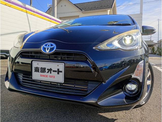 アクア Sスタイルブラック 雹害車 純正SDナビ バックカメラ ワンセグTV CD ビルドインETC シートヒーター LEDヘッドライト LEDフォグ モデリスタアルミホイール 社外シフトノブ プッシュスタート スマートキー(3枚目)