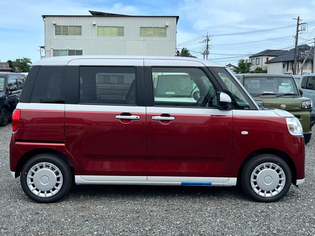 ムーヴキャンバス ストライプスＸ　届出済未使用車／両側パワースライドドア／衝突被害軽減ブレーキ／コーナーセンサー／スマートキー／プッシュスタート／オートエアコン／アイドリングストップ付き／オートライト／シートリフター／電動格納ミラー／（45枚目）