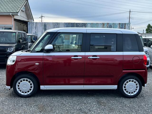 ムーヴキャンバス ストライプスＸ　届出済未使用車／両側パワースライドドア／衝突被害軽減ブレーキ／コーナーセンサー／スマートキー／プッシュスタート／オートエアコン／アイドリングストップ付き／オートライト／シートリフター／電動格納ミラー／（46枚目）